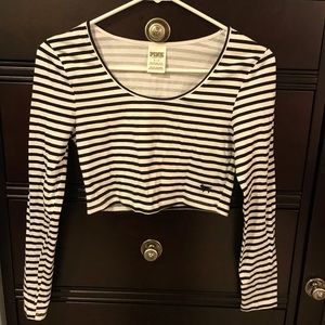 Pink Long Sleeve Crop Top